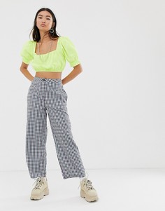 Повседневные брюки в клетку прямого кроя ASOS DESIGN-Мульти