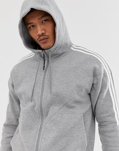 Серый худи с тремя полосами adidas originals-Бежевый