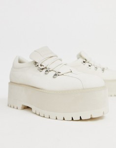 Белые туфли из искусственной кожи на платформе со шнуровкой ASOS DESIGN-Белый