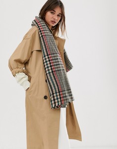 Шарф-oversize из саржи квадратной формы в стиле 70-х ASOS DESIGN-Коричневый