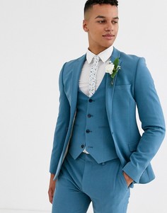 Синий пиджак супероблегающего кроя ASOS DESIGN - wedding