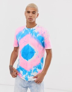 Сиреневая свободная футболка с принтом тай-дай ASOS DESIGN-Розовый
