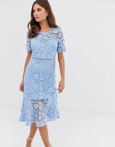 Кружевное платье миди Liquorish-Синий