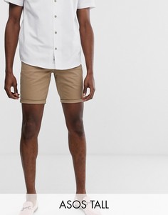 Светло-бежевые шорты чиносы скинни ASOS DESIGN Tall-Светло-бежевый