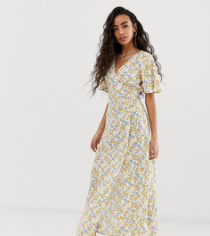 Чайное платье макси с мелким цветочным принтом Miss Selfridge Petite-Мульти
