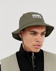 Бежевая парусиновая шляпа ASOS DESIGN-Зеленый
