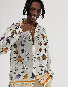 Рубашка классического кроя с цветочным узором ASOS EDITION-Белый