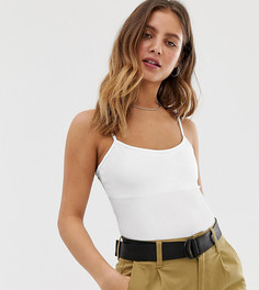 Белое боди в рубчик Bershka-Белый
