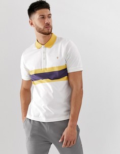 Белое поло в полоску Farah Rushton-Белый