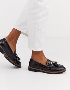 Черные лоферы с кисточками River Island-Черный