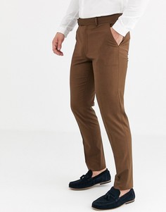 Зауженные брюки табачного цвета ASOS DESIGN-Светло-коричневый