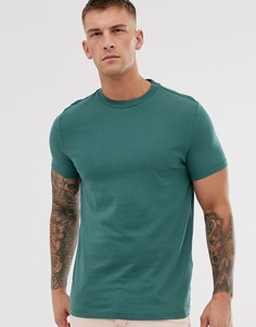 Зеленая футболка из органического хлопка с круглым вырезом ASOS DESIGN-Зеленый