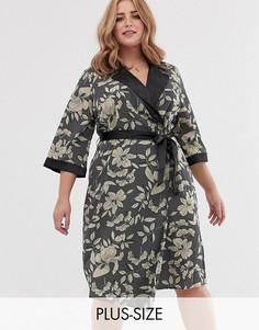 Платье миди с запахом и цветочным принтом Koko-Мульти