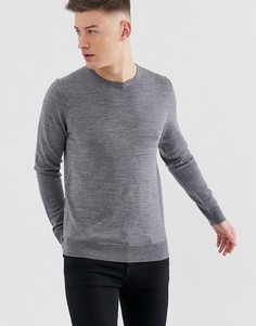Трикотажный джемпер с круглым вырезом Jack & Jones premium-Серый