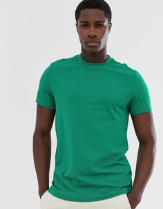 Зеленая футболка из органического хлопка с круглым вырезом ASOS DESIGN-Зеленый
