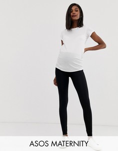 Черные леггинсы с посадкой над животом ASOS DESIGN Maternity-Черный