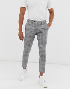 Серые брюки в клетку River Island-Серый