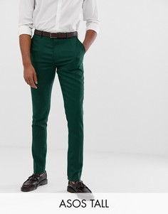 Зеленые брюки скинни с фактурной отделкой ASOS DESIGN Tall Wedding-Зеленый