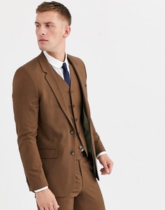 Приталенный пиджак узкого кроя ASOS DESIGN-Светло-коричневый