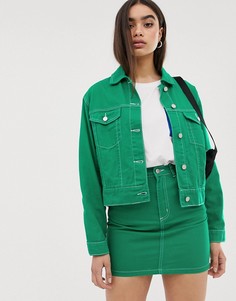 Комбинируемая джинсовая зеленая куртка Missguided-Зеленый