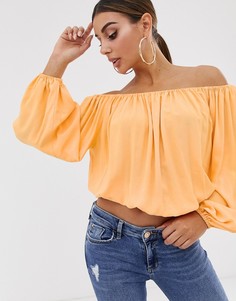 Топ с открытыми плечами ASOS DESIGN-Розовый