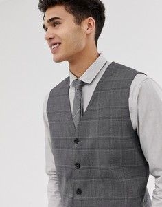 Узкий жилет в клетку Jack & Jones - Premium-Серый