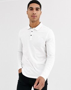 Белое поло с длинными рукавами Burton Menswear-Белый
