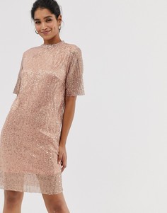 Платье с пайетками Vila-Розовый