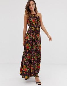 Платье макси с высоким воротом Uttam Boutique-Черный