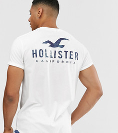 Белая футболка с асимметричным краем и логотипом спереди и сзади Hollister эксклюзивно для ASOS-Белый
