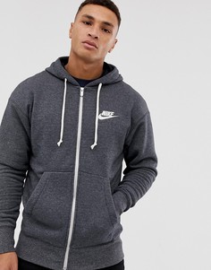 Худи черного цвета на молнии Nike Heritage-Черный