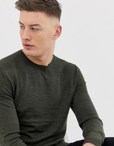 Трикотажный премиум-джемпер с круглым вырезом Jack and Jones-Темно-синий