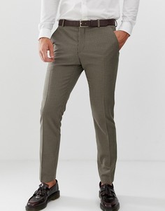 Узкие брюки с узором \гусиная лапка\" Selected Homme-Бежевый