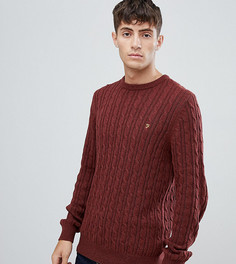 Красный джемпер крупной вязки с круглым вырезом Farah Ludwig эксклюзивно на ASOS