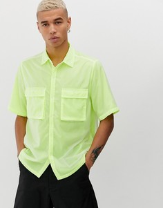 Oversize-рубашка с двумя карманами ASOS DESIGN-Желтый