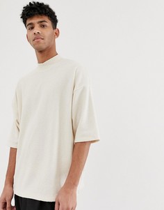 Oversize-футболка из плотной фактурной ткани ASOS DESIGN-Белый