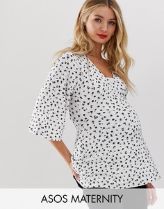 Топ для кормящих мам с запахом и цветочным принтом ASOS DESIGN Maternity-Мульти