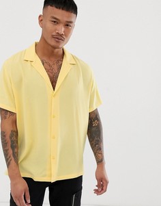 Желтая oversize-рубашка из вискозы с воротником в виде лацканов ASOS DESIGN-Желтый