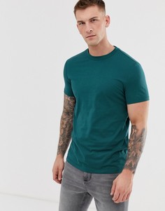 Зеленая футболка из органического хлопка с круглым вырезом ASOS DESIGN-Зеленый