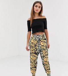 Широкие брюки со звериным принтом ASOS DESIGN Petite-Мульти