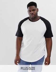 Белая футболка с асимметричным краем и рукавами реглан Only & Sons-Белый