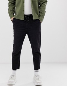 Черные джоггеры из денима Bershka-Черный