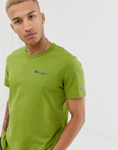 Зеленая футболка с небольшим логотипом Champion-Зеленый