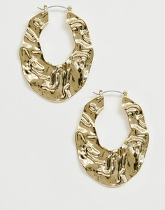 Золотистые серьги-кольца DesignB London-Золотой