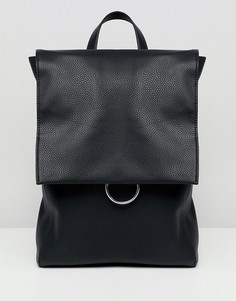 Рюкзак с клапаном и кольцом ASOS DESIGN-Черный