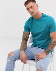 Зеленая футболка из органического хлопка с круглым вырезом ASOS DESIGN-Зеленый