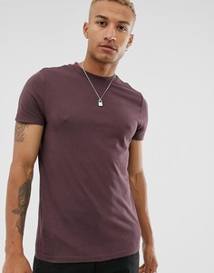 Фиолетовая футболка из органического хлопка с круглым вырезом ASOS DESIGN-Красный