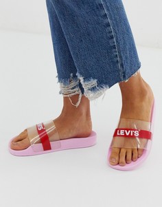 Розовые шлепанцы с логотипом Levis-Розовый Levis®