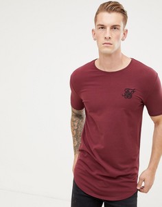 Бордовая футболка с короткими рукавами SikSilk-Красный