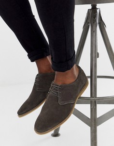 Серые замшевые туфли со шнуровкой ASOS DESIGN-Серый